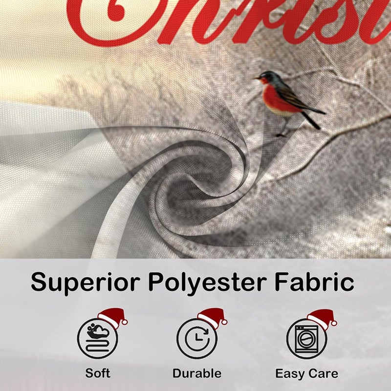 YOSTEV Red Truck Christmas Shower Curtains for Bathroom Decor Christmas Tree Shower Curtain Winter Vintage Rustic Farmhouse Bathroom Curtain Xmas Pine Fabric Cloth Bath Curtain 72x72 Inch - Image 4